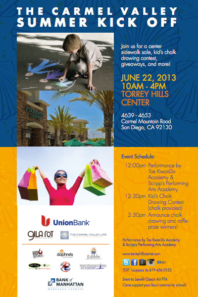 Carmel Valley San Diego Community | Sidewalk Sale & Chalk Drawing Contest 2013 | Torrey Hills Center