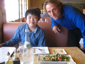 Carmel Valley San Diego Community | Perry Chen | Perry with waiter Stephane-Trawalter at French Gourmet