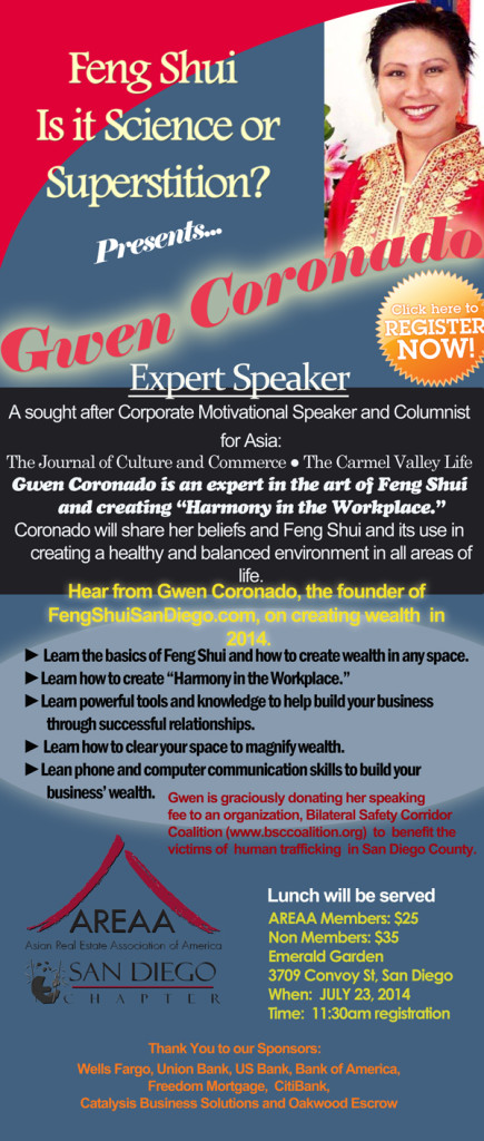 Carmel Valley San Diego Community | Gwen Coronado | Feng Shui Flier Areaa SD